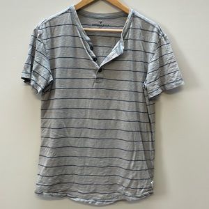 American Eagle Y2K Striped Henley